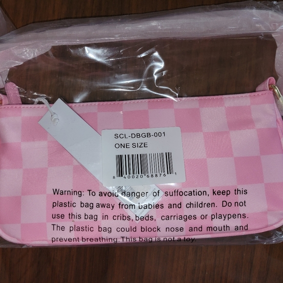 Stoney Clover Lane Dylan Check Please Bag in Checker Baguette NWT Pink Diner - Picture 7 of 7